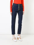 front-button jeans