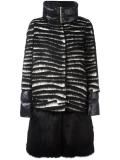 faux fur panel padded coat