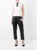 lace neckline bib blouse