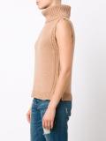 roll neck sleeveless knitted top