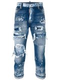 Glamhead layered distressed jeans