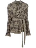 wide lapel belted cardigan