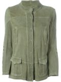 banded collar multi-pockets jacket