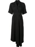 asymmetric hem gathered dress