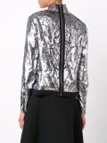 zip-up turtleneck blouse