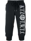 logo print cropped joggers