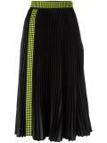 studded pleated midi skirt