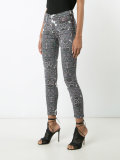 abstract print skinny jeans