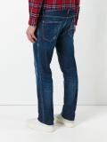 Slim stitch distressed jeans