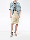 metallic pencil skirt