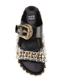 beaded studded sandals