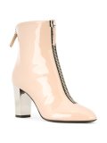 varnished zipped ankle boots