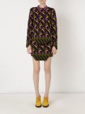 geometric knit fitted skirt