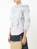 striped ruffle blouse