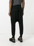 drop-crotch track pants