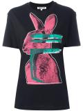 glitch bunny print T-shirt