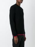 contrast trim crew neck sweater