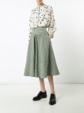 striped A-line skirt