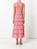 scalloped ruffle shirt-dress