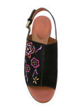 embroidered platform slingback mules