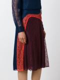 lace panel denim skirt