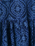 sheer detail flared dress