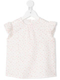 ruffled sleeve printed blouse