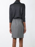 cowl neck contrast dress