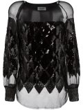 sheer sequinned blouse