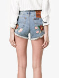 x Lee flower embroidered denim shorts