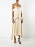 ruffled slip dress
