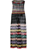 sheer panel zig zag dress