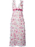 printed flounce long dress