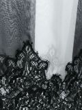 lace application striped trousers