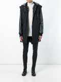 overlay detail parka coat