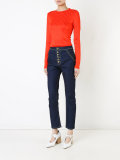 front-button jeans
