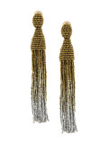 beaded ombré tassel earrings