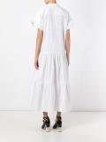ruffled midi shirt dress