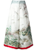 printed cropped trousers 