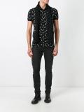 star and moon print polo shirt