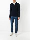 brand logo V neck jumper