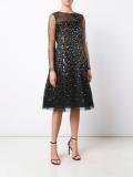 gold-tone sequined flared dress