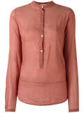 buttoned round neck blouse