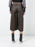 pleated front cropped trousers