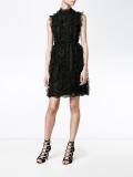 sleeveless ruffled lace dress