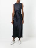 frayed detail midi dress
