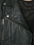 zipped pocket biker jacket