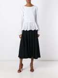 boat neck flared blouse