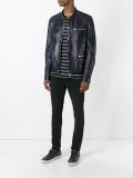 press stud leather jacket