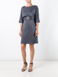 beaded waist satin dress